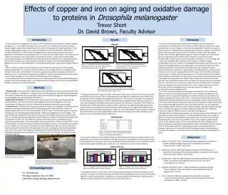Effects of copper and iron on aging and oxidative damage