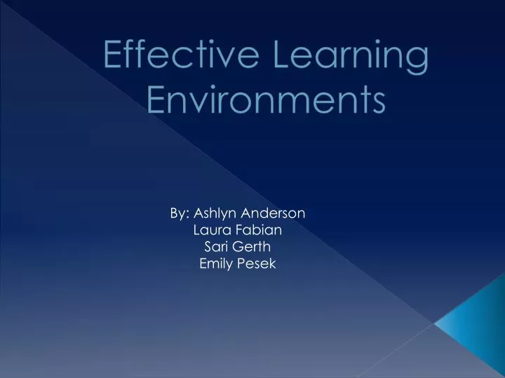 effective learning environments