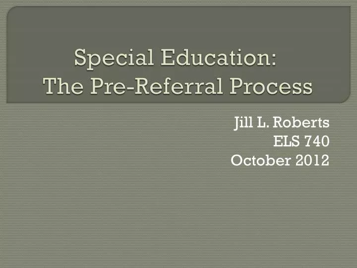 special education the pre referral process