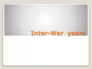 Inter-War years