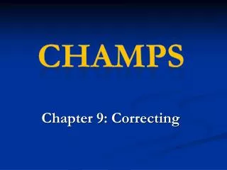 Chapter 9: Correcting