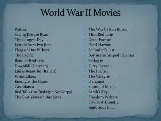 World War II Movies