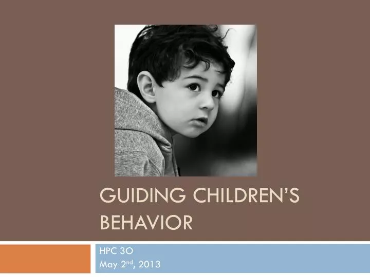 guiding children s behavior