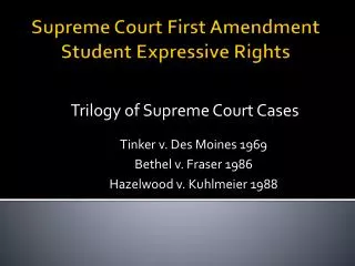 Supreme Court First Amendment Student Expressive Rights