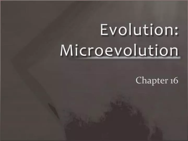 evolution microevolution