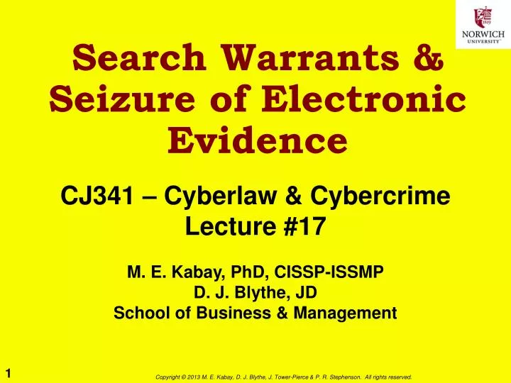 search warrants seizure of electronic evidence