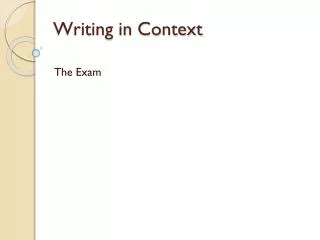 Writing in Context
