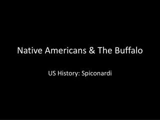 Native Americans &amp; The Buffalo