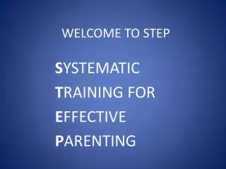 WELCOME TO STEP