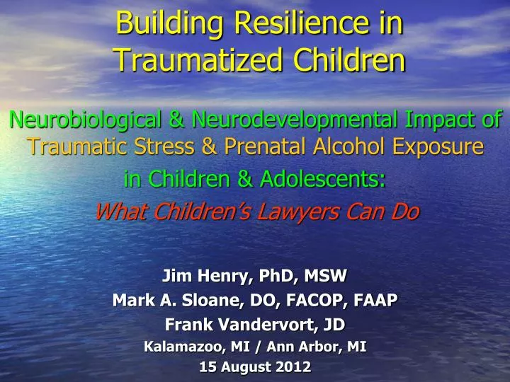 building resilience in traumatized children