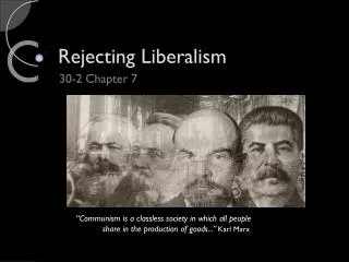 Rejecting Liberalism