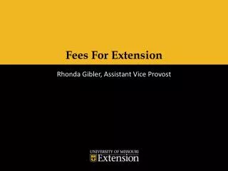 Fees For Extension