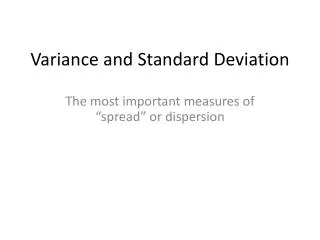 variance and standard deviation