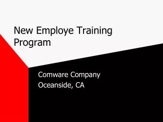 New Employe Training Program