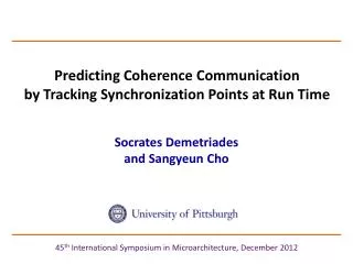Predicting Coherence Communication by Tracking Synchronization Points at Run Time