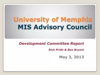 University of Memphis MIS Advisory Council