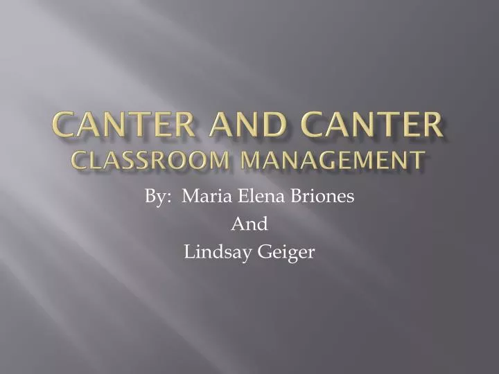 canter and canter classroom management