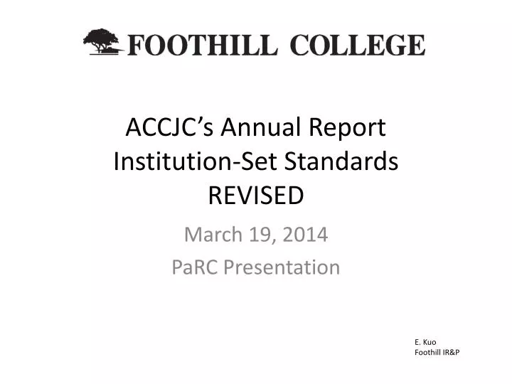 accjc s annual report institution set standards revised