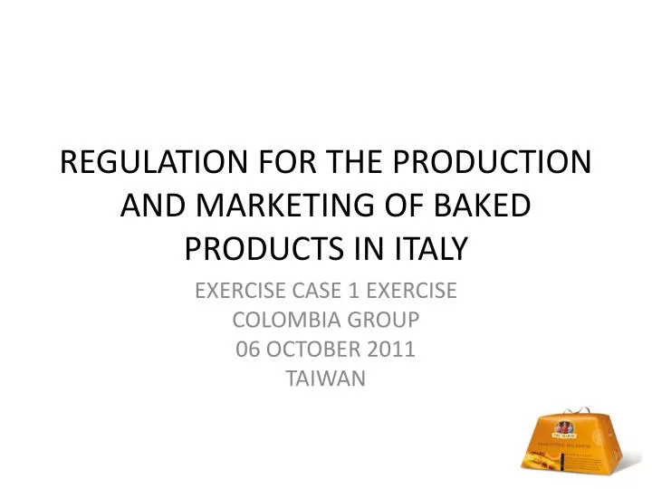 regulation for the production and marketing of baked products in italy