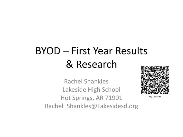 byod first year results research