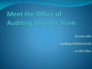 Meet the Office of Auditing Services Team