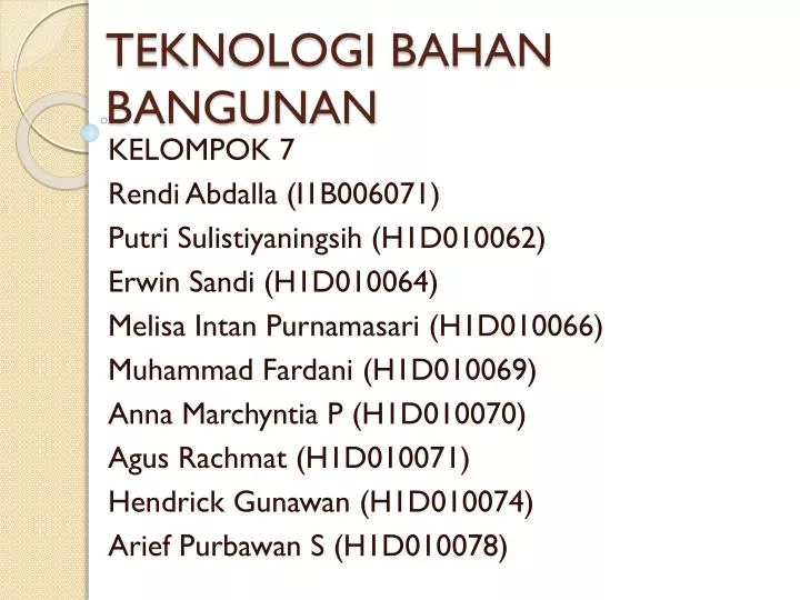 teknologi bahan bangunan