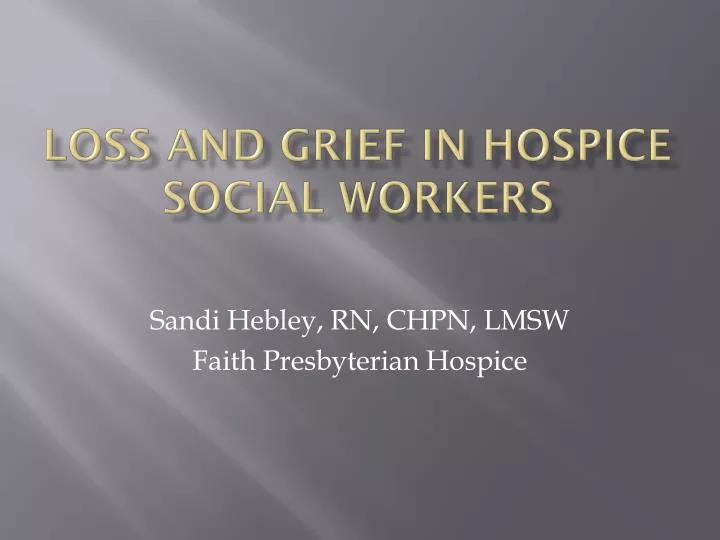 loss and grief in hospice social workers