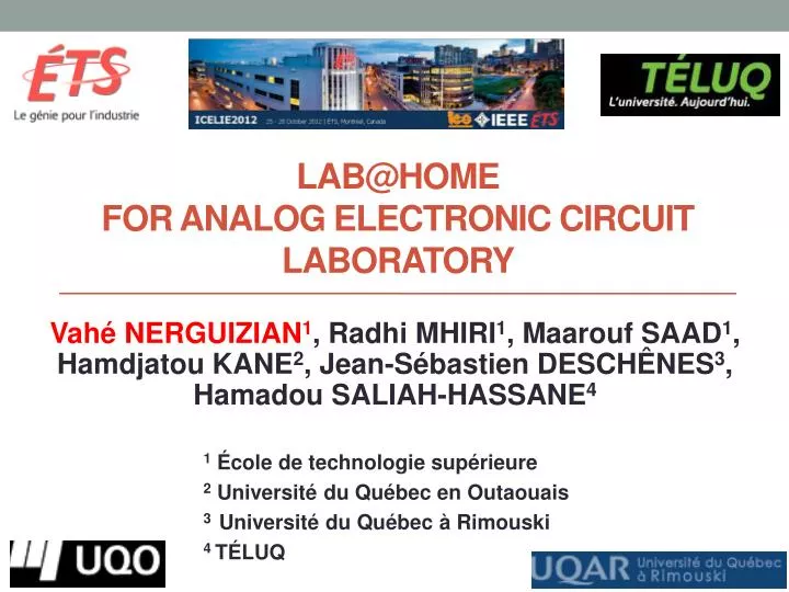 lab@home for analog electronic circuit laboratory
