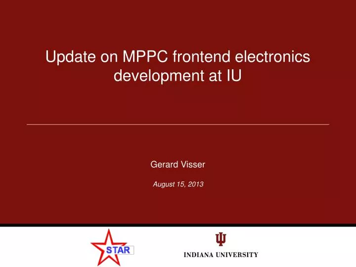 update on mppc f rontend electronics development at iu