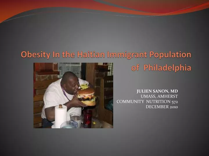 obesity in the haitian immigrant population of philadelphia
