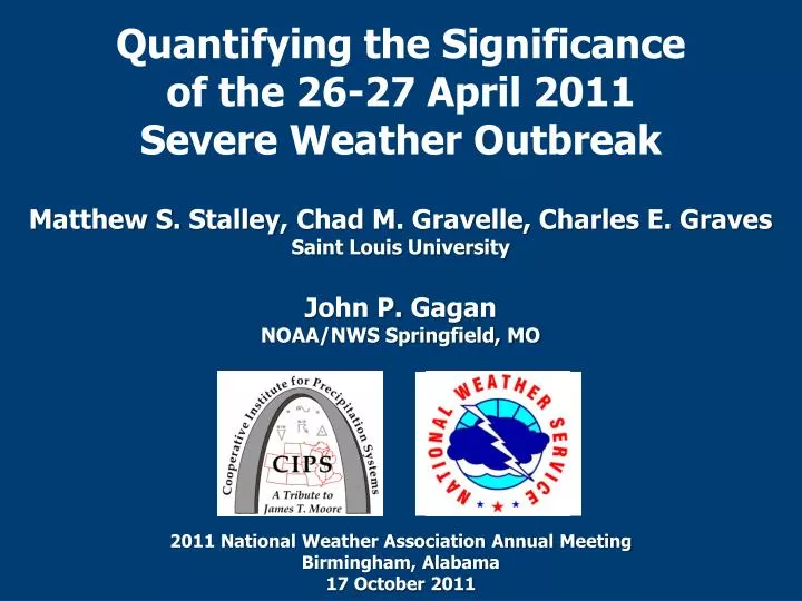 quantifying the significance of the 26 27 april 2011 severe weather outbreak