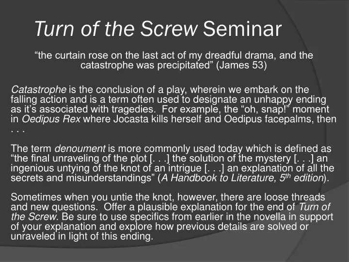 turn of the screw seminar