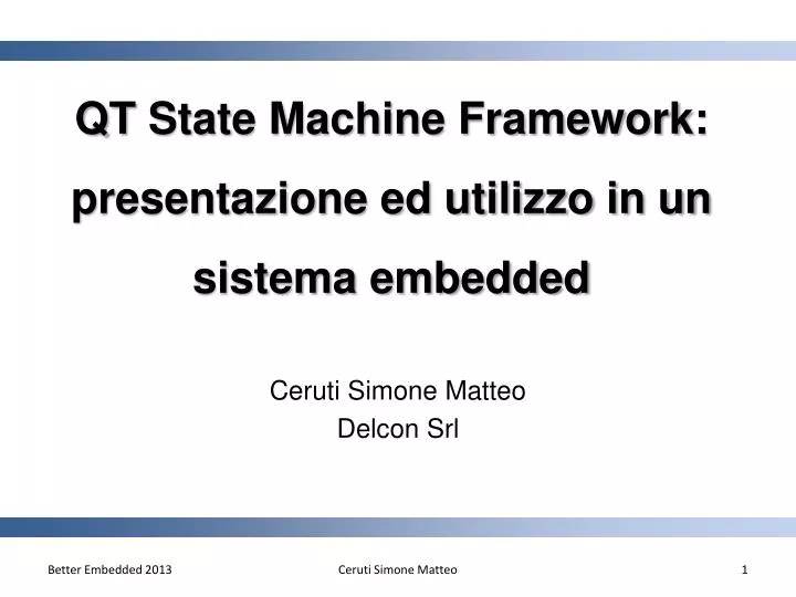 qt state machine framework presentazione ed utilizzo in un sistema embedded