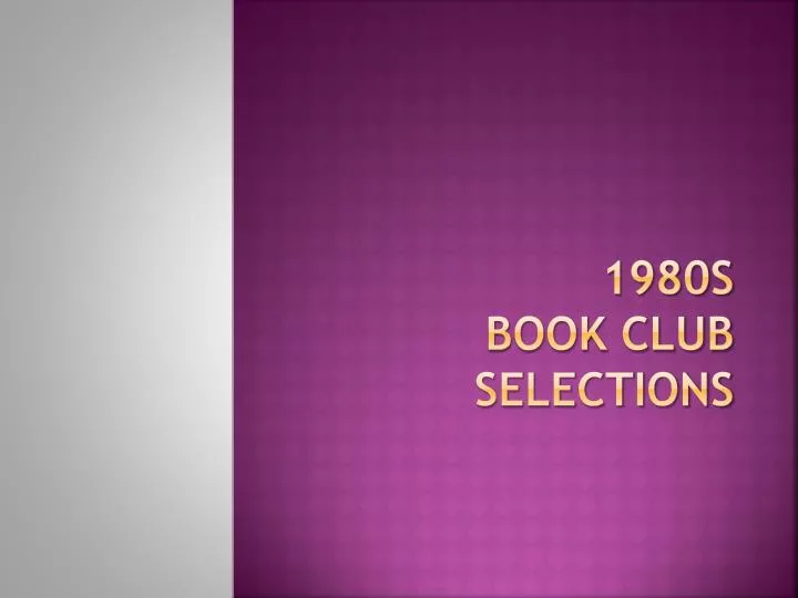 1980s book club selections