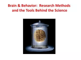Brain &amp; Behavior: Research Methods and the Tools Behind the Science