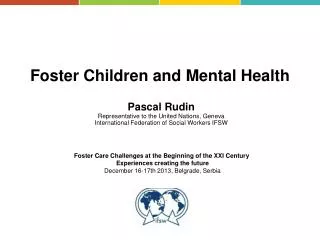 Foster Children and Mental Health