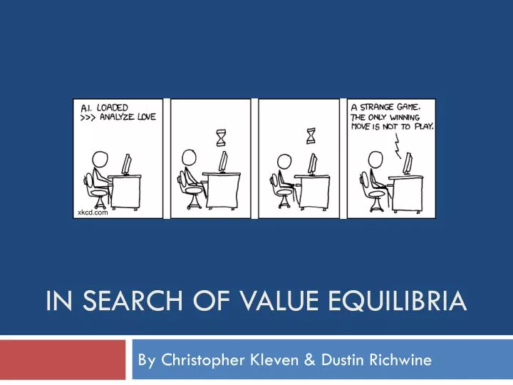 in search of value equilibria