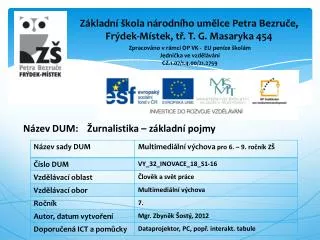 z kladn kola n rodn ho um lce petra bezru e fr dek m stek t t g masaryka 454