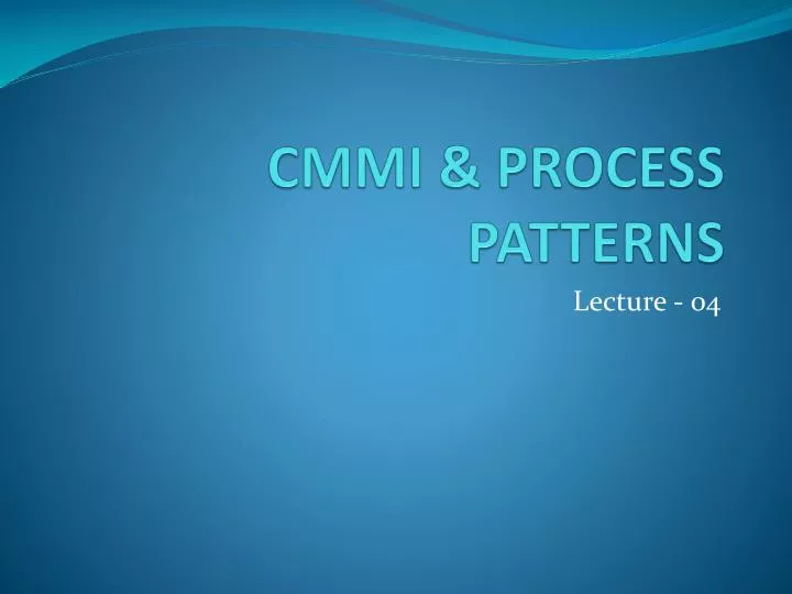 cmmi process patterns