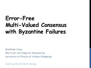 Error-Free Multi-Valued Consensus with Byzantine Failures