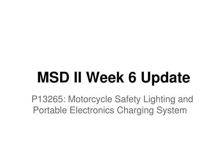 msd ii week 6 update