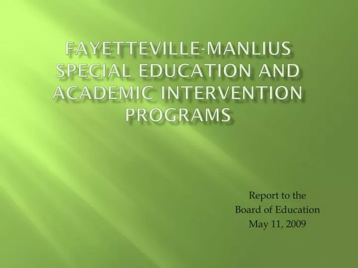 fayetteville manlius special education and academic intervention programs