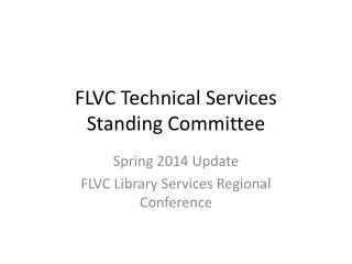 FLVC Technical Services Standing Committee