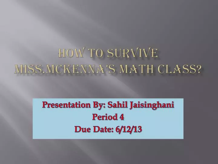 how to survive miss mckenna s math class