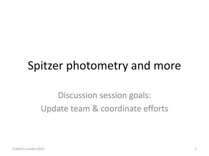 spitzer photometry and more