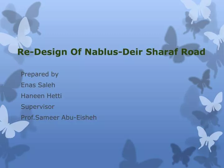 re design of nablus deir sharaf road