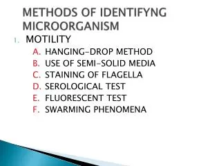 METHODS OF IDENTIFYNG MICROORGANISM