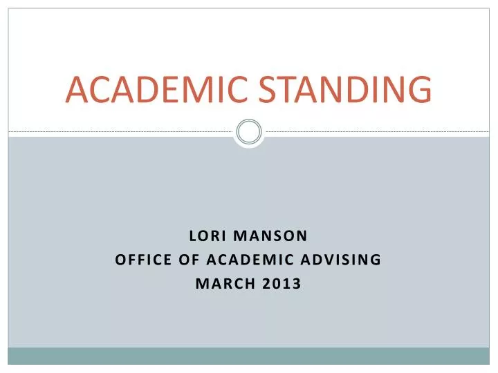 academic standing