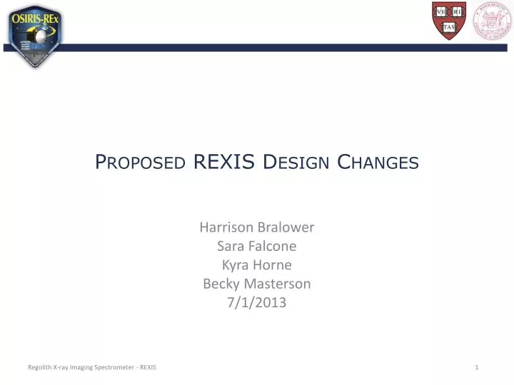 proposed rexis design changes