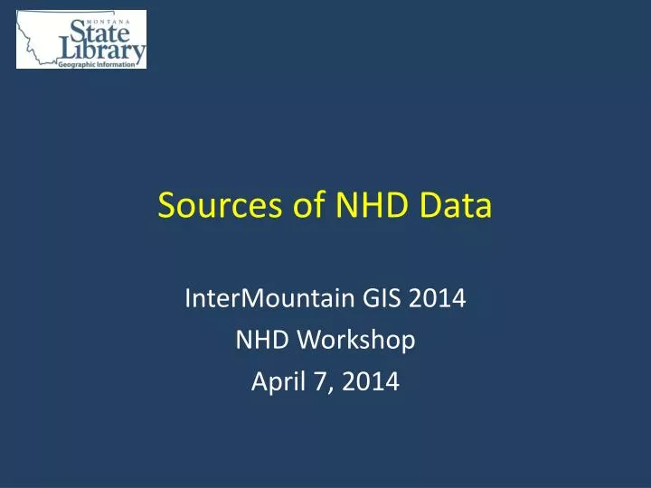 sources of nhd data